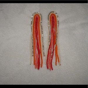 Long stud statement earrings